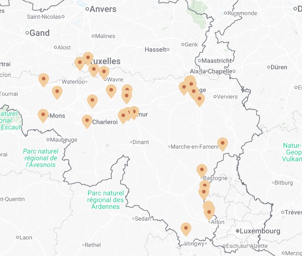 Carte des revendeurs de nos farines en Belgique et au Luxembourg